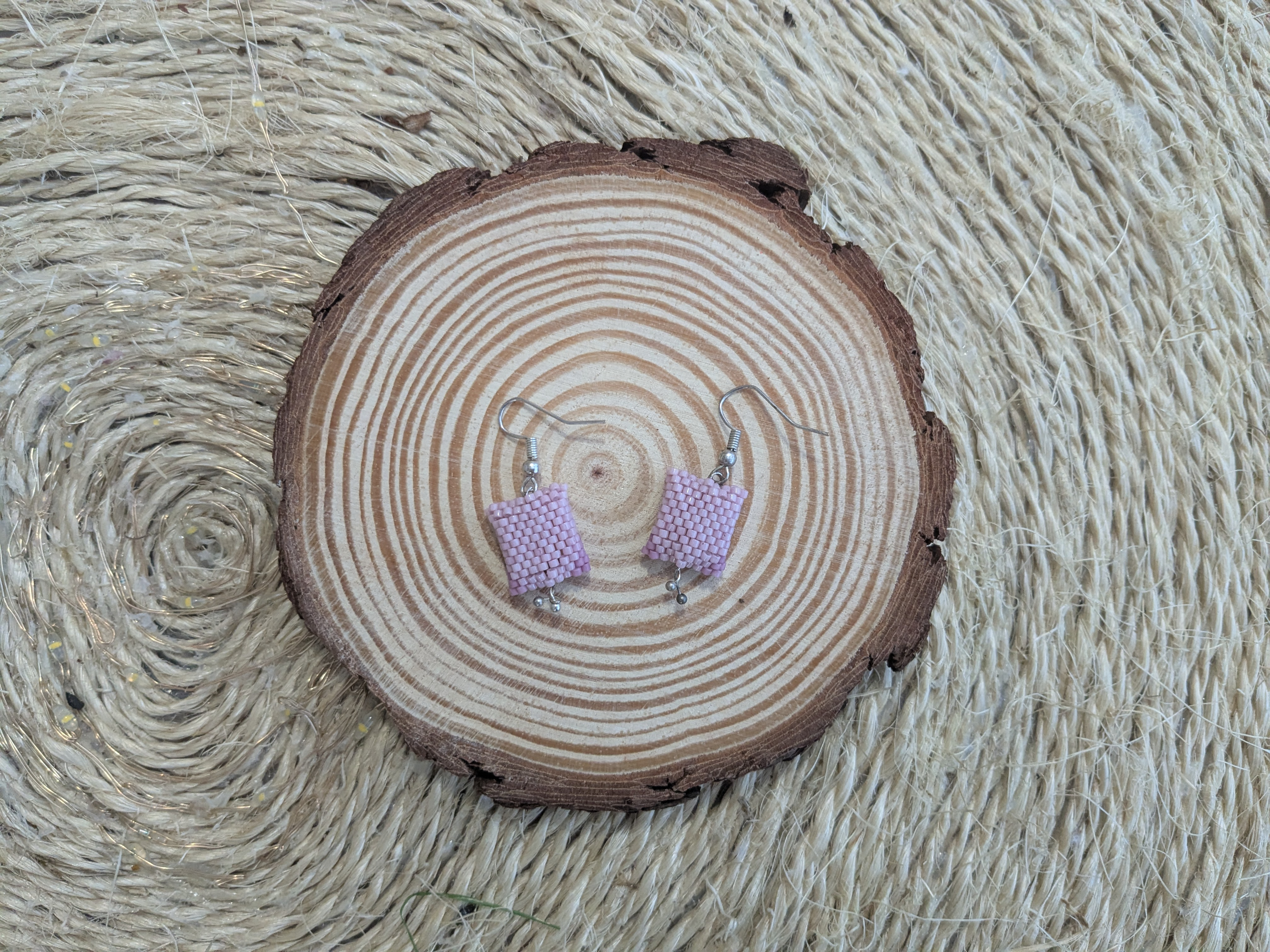 Boucles d'oreilles carrées lilas douce - Image 3