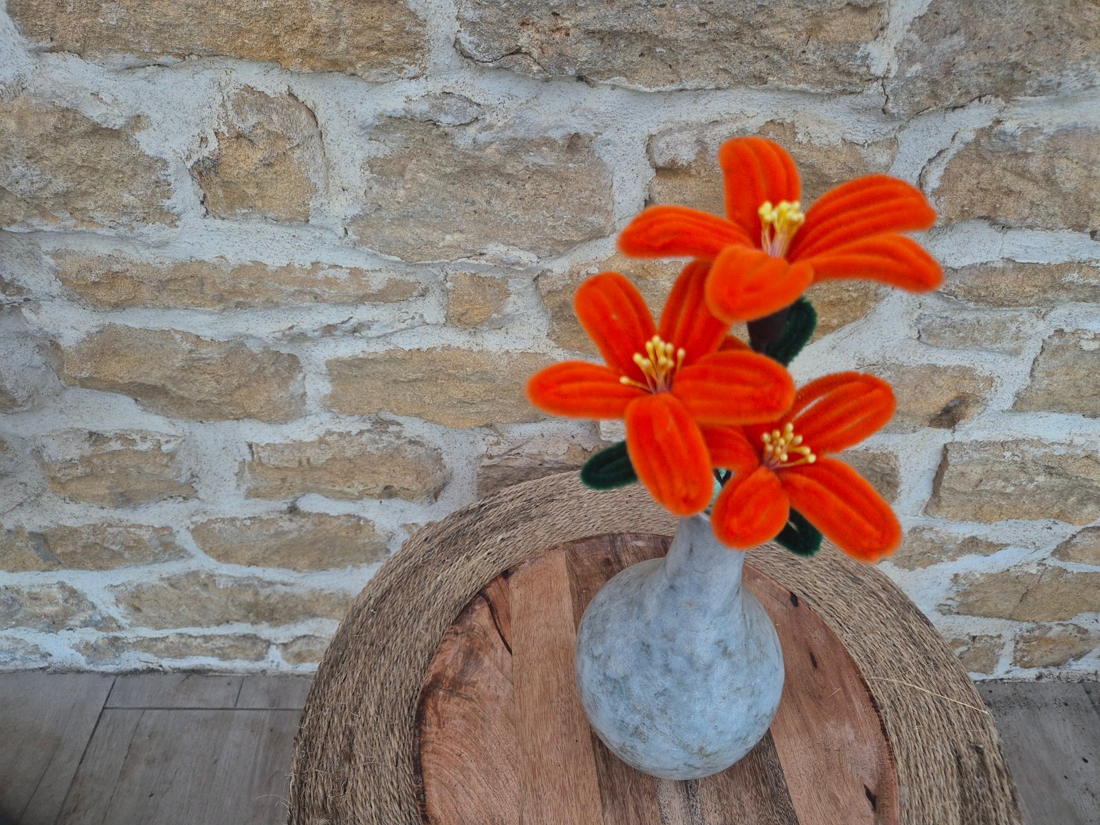 Lys 3 fleurs orange foncé