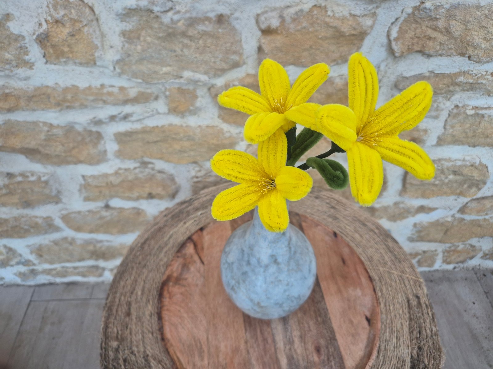 Lys 3 fleurs jaune soleil