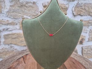 Collier fin à pendentif cylindrique